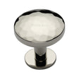 High quality image of the Heritage Brass Cabinet Knob Round Hammered Design with Rose 38mm Polished Nickel Finish | Sku. c3876-38-pnf | Discounted prices available from Trade Door Handles