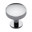 High quality image of the Heritage Brass Cabinet Knob Domed Disc Design with Rose 38mm Polished Chrome Finish | Sku. c3878-38-pc | Discounted prices available from Trade Door Handles