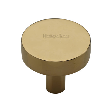 High quality image of Heritage Brass Cabinet Knob Disc Design 32mm Unlacquered Brass finish | Sku. C3880 38-ULB | available from Trade Door Handles.