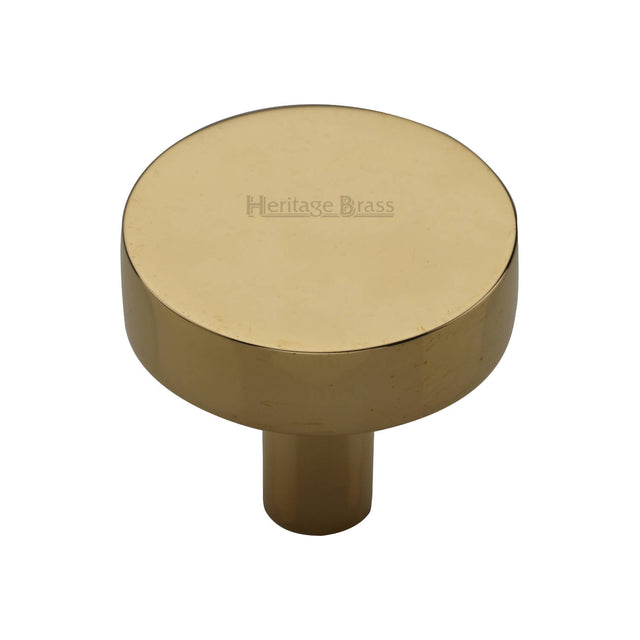 High quality image of Heritage Brass Cabinet Knob Disc Design 32mm Unlacquered Brass finish | Sku. C3880 38-ULB | available from Trade Door Handles.