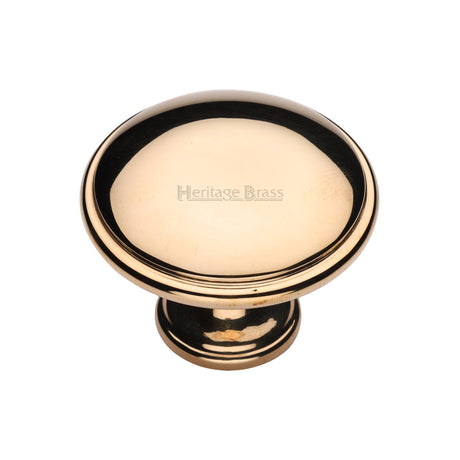 High quality image of Heritage Brass Cabinet Knob Domed Design 38mm Unlacquered Brass finish | Sku. C3960 102-ULB | available from Trade Door Handles.