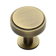 High quality image of the Heritage Brass Cabinet Knob Stepped Disc Design with Rose 38mm Antique Brass Finish | Sku. c3954-38-at | Discounted prices available from Trade Door Handles