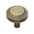 High quality image of the Heritage Brass Cabinet Knob Ridge Design 38mm Antique Brass FinishUK Registered Design Number 6194410 | Sku. c3956-38-at | Discounted prices available from Trade Door Handles