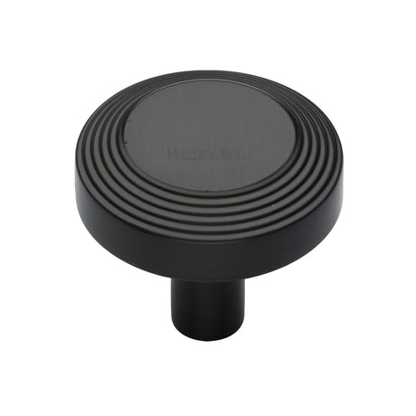 High quality image of the Heritage Brass Cabinet Knob Ridge Design 38mm Matt Bronze FinishUK Registered Design Number 6194410 | Sku. c3956-38-mb | Discounted prices available from Trade Door Handles