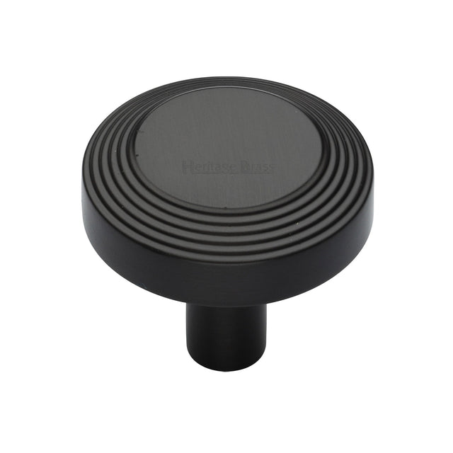 High quality image of the Heritage Brass Cabinet Knob Ridge Design 38mm Matt Bronze FinishUK Registered Design Number 6194410 | Sku. c3956-38-mb | Discounted prices available from Trade Door Handles