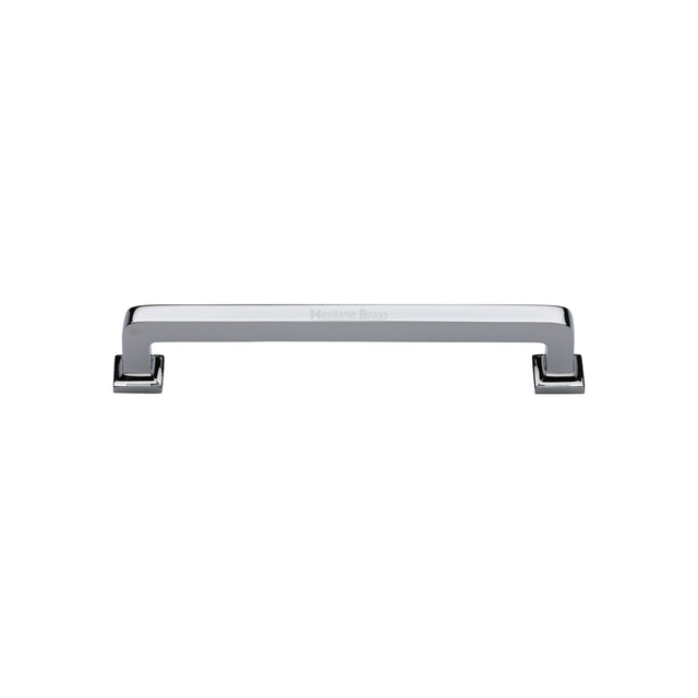 High quality image of the Heritage Brass Cabinet Pull Square Vintage Design 101mm CTC Polished Chrome Finish | Sku. c3964-101-pc | Discounted prices available from Trade Door Handles