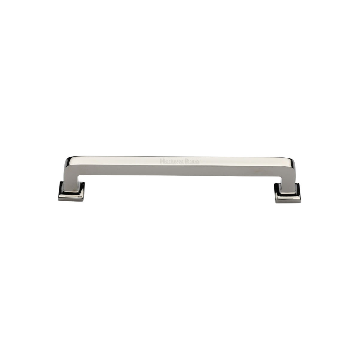 High quality image of the Heritage Brass Cabinet Pull Square Vintage Design 101mm CTC Polished Nickel Finish | Sku. c3964-101-pnf | Discounted prices available from Trade Door Handles