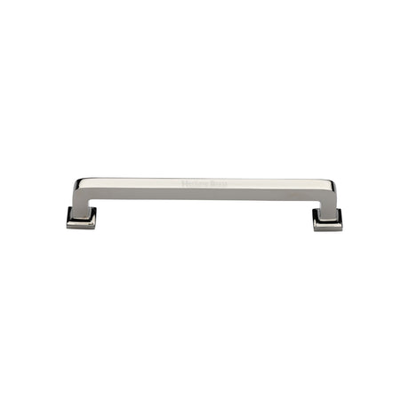 High quality image of the Heritage Brass Cabinet Pull Square Vintage Design 101mm CTC Polished Nickel Finish | Sku. c3964-101-pnf | Discounted prices available from Trade Door Handles