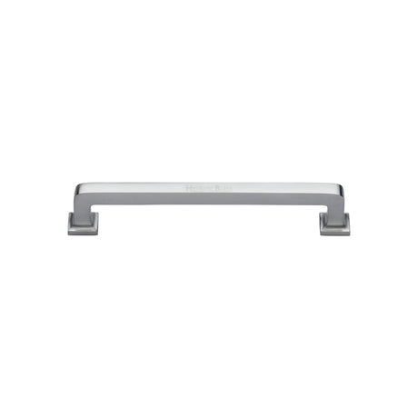 High quality image of the Heritage Brass Cabinet Pull Square Vintage Design 101mm CTC Satin Chrome Finish | Sku. c3964-101-sc | Discounted prices available from Trade Door Handles