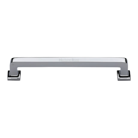 High quality image of the Heritage Brass Cabinet Pull Square Vintage Design 203mm CTC Polished Chrome Finish | Sku. c3964-203-pc | Discounted prices available from Trade Door Handles