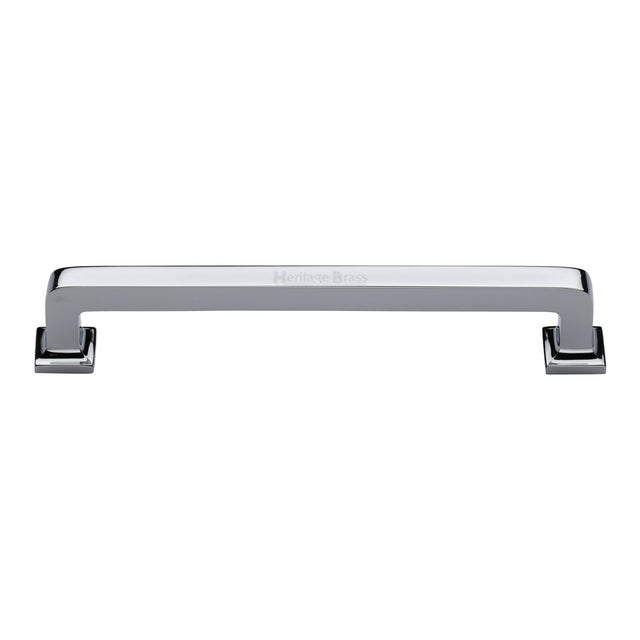 High quality image of the Heritage Brass Cabinet Pull Square Vintage Design 203mm CTC Polished Chrome Finish | Sku. c3964-203-pc | Discounted prices available from Trade Door Handles