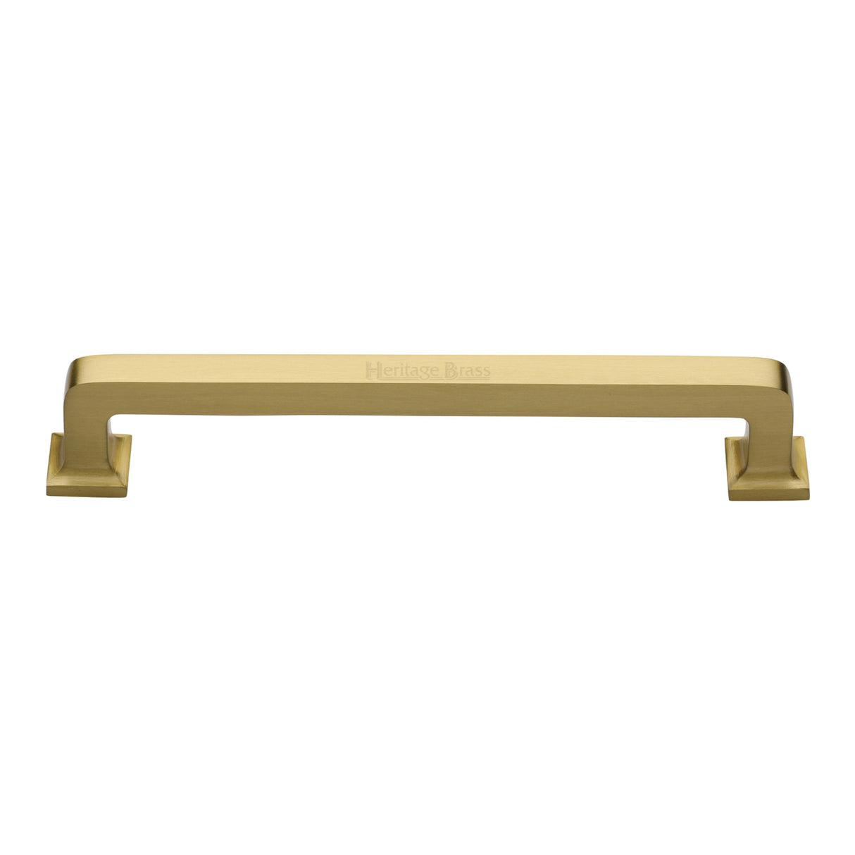 High quality image of the Heritage Brass Cabinet Pull Square Vintage Design 203mm CTC Satin Brass Finish | Sku. c3964-203-sb | Discounted prices available from Trade Door Handles