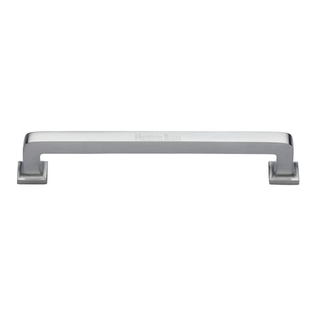 High quality image of the Heritage Brass Cabinet Pull Square Vintage Design 203mm CTC Satin Chrome Finish | Sku. c3964-203-sc | Discounted prices available from Trade Door Handles