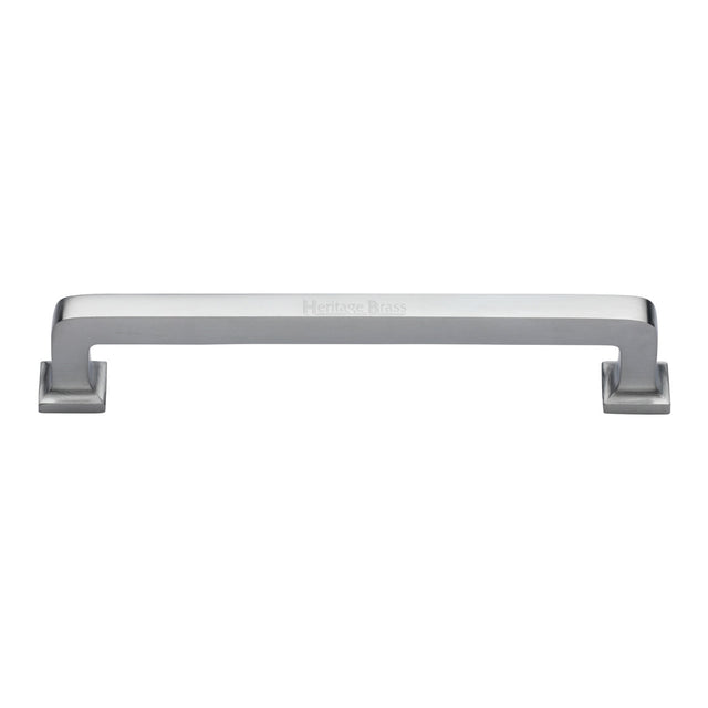 High quality image of the Heritage Brass Cabinet Pull Square Vintage Design 203mm CTC Satin Chrome Finish | Sku. c3964-203-sc | Discounted prices available from Trade Door Handles