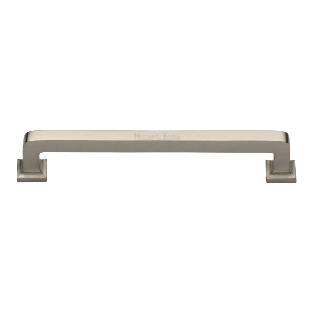 High quality image of the Heritage Brass Cabinet Pull Square Vintage Design 203mm CTC Satin Nickel Finish
 | Sku. c3964-203-sn | Discounted prices available from Trade Door Handles