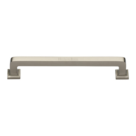 High quality image of the Heritage Brass Cabinet Pull Square Vintage Design 203mm CTC Satin Nickel Finish
 | Sku. c3964-203-sn | Discounted prices available from Trade Door Handles