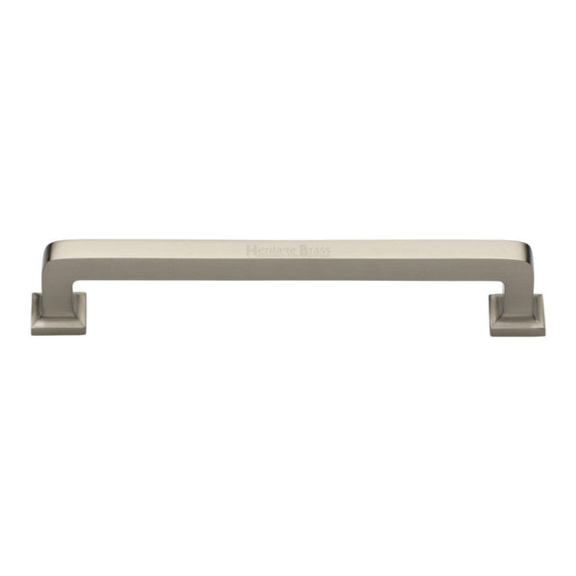 High quality image of the Heritage Brass Cabinet Pull Square Vintage Design 203mm CTC Satin Nickel Finish
 | Sku. c3964-203-sn | Discounted prices available from Trade Door Handles