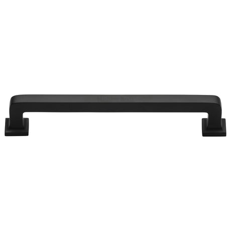 High quality image of the Heritage Brass Cabinet Pull Square Vintage Design 254mm CTC Matt Black Finish | Sku. c3964-254-bkmt | Discounted prices available from Trade Door Handles
