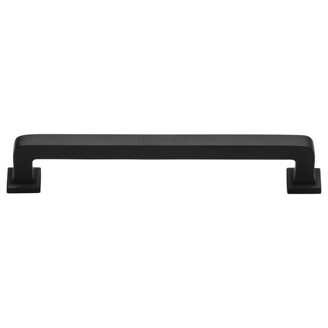High quality image of the Heritage Brass Cabinet Pull Square Vintage Design 254mm CTC Matt Black Finish | Sku. c3964-254-bkmt | Discounted prices available from Trade Door Handles