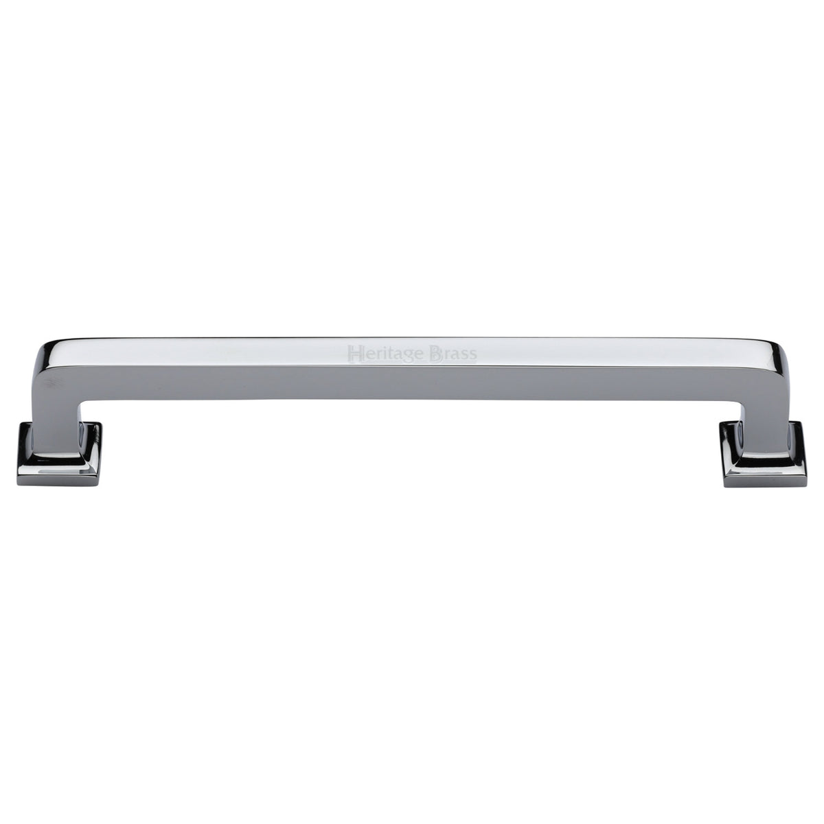 High quality image of the Heritage Brass Cabinet Pull Square Vintage Design 254mm CTC Polished Chrome Finish | Sku. c3964-254-pc | Discounted prices available from Trade Door Handles