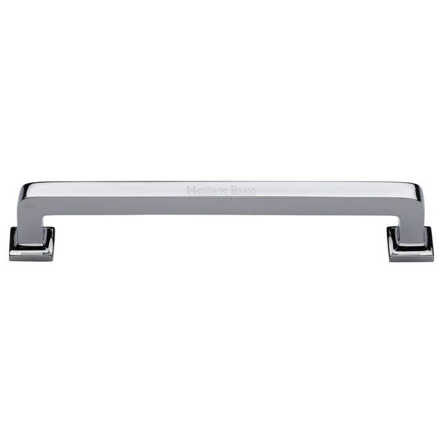 High quality image of the Heritage Brass Cabinet Pull Square Vintage Design 254mm CTC Polished Chrome Finish | Sku. c3964-254-pc | Discounted prices available from Trade Door Handles