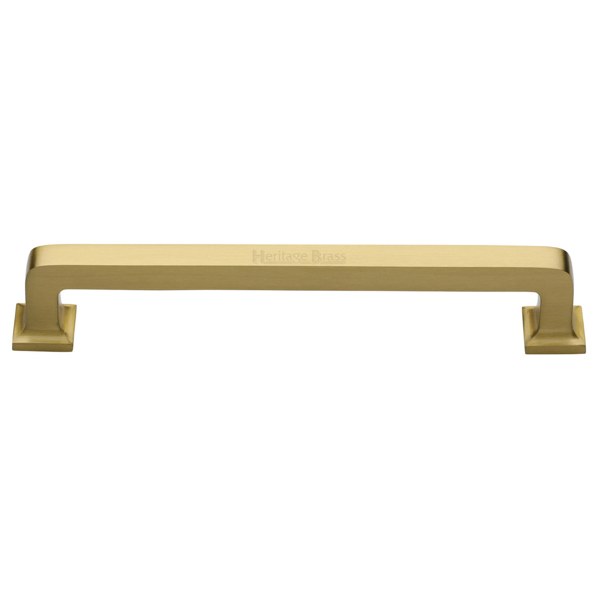 High quality image of the Heritage Brass Cabinet Pull Square Vintage Design 254mm CTC Satin Brass Finish | Sku. c3964-254-sb | Discounted prices available from Trade Door Handles