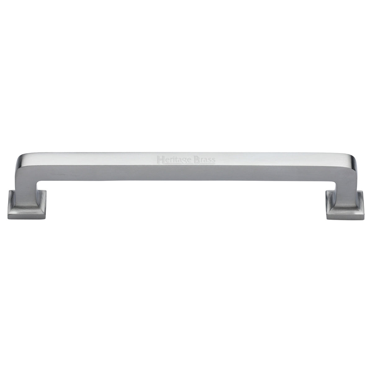 High quality image of the Heritage Brass Cabinet Pull Square Vintage Design 254mm CTC Satin Chrome Finish | Sku. c3964-254-sc | Discounted prices available from Trade Door Handles