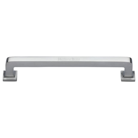 High quality image of the Heritage Brass Cabinet Pull Square Vintage Design 254mm CTC Satin Chrome Finish | Sku. c3964-254-sc | Discounted prices available from Trade Door Handles