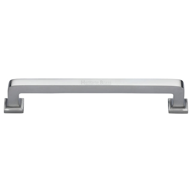 High quality image of the Heritage Brass Cabinet Pull Square Vintage Design 254mm CTC Satin Chrome Finish | Sku. c3964-254-sc | Discounted prices available from Trade Door Handles