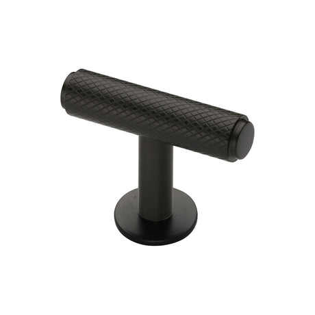 High quality image of Heritage Brass - Cabinet Knob Knurled T-Bar Design with Rose 45mm Matt Bronze Fi | Sku. c4416-mb | Trade Door Handles, Kendal.