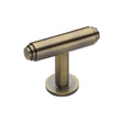 High quality image of Heritage Brass - Cabinet Knob Stepped T-Bar Design with Rose 45mm Antique Brass Fin | Sku. c4447-at | Trade Door Handles, Kendal.