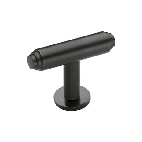 High quality image of Heritage Brass - Cabinet Knob Stepped T-Bar Design with Rose 45mm Matt Bronze Fi | Sku. c4447-mb | Trade Door Handles, Kendal.