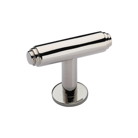 High quality image of Heritage Brass - Cabinet Knob Stepped T-Bar Design with Rose 45mm Polished Nickel Fi | Sku. c4447-pnf | Trade Door Handles, Kendal.