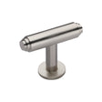 High quality image of Heritage Brass - Cabinet Knob Stepped T-Bar Design with Rose 45mm Satin Nickel Fi | Sku. c4447-sn | Trade Door Handles, Kendal.