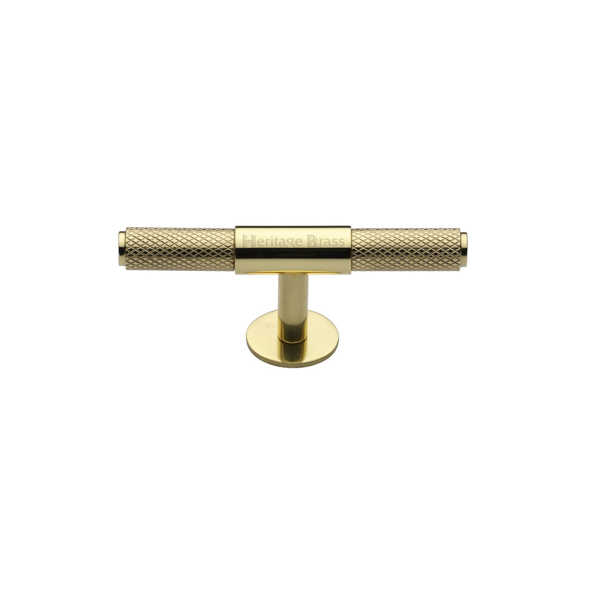 High quality image of the Heritage Brass Cabinet Knob Knurled Fountain Design 60mm Polished Brass Finish | Sku. c4463-60-pb | Discounted prices available from Trade Door Handles