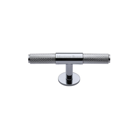 High quality image of the Heritage Brass Cabinet Knob Knurled Fountain Design 60mm Polished Chrome Finish | Sku. c4463-60-pc | Discounted prices available from Trade Door Handles