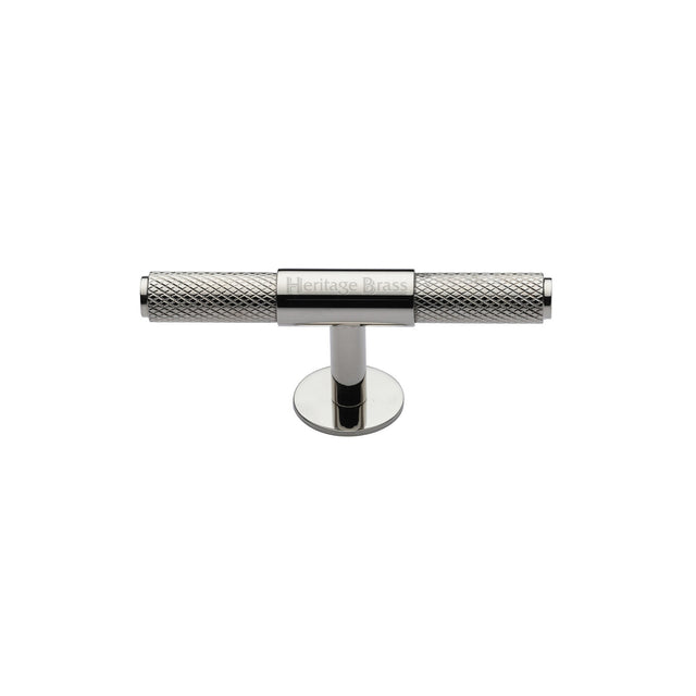 High quality image of the Heritage Brass Cabinet Knob Knurled Fountain Design 60mm Polished Nickel Finish | Sku. c4463-60-pnf | Discounted prices available from Trade Door Handles