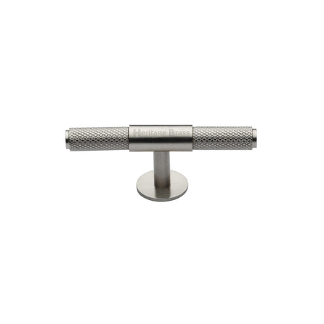 High quality image of the Heritage Brass Cabinet Knob Knurled Fountain Design 60mm Satin Nickel Finish | Sku. c4463-60-sn | Discounted prices available from Trade Door Handles