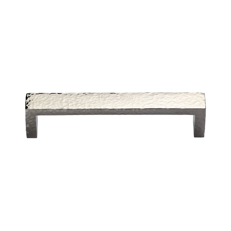 High quality image of the Heritage Brass Cabinet Pull Hammered Wide Metro Design 101mm CTC Polished Nickel Finish
 | Sku. c4525-101-pnf | Discounted prices available from Trade Door Handles