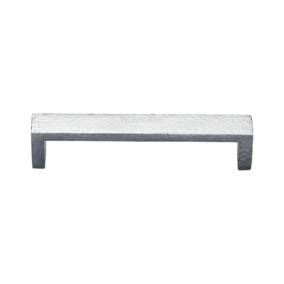 High quality image of the Heritage Brass Cabinet Pull Hammered Wide Metro Design 101mm CTC Satin Chrome Finish
 | Sku. c4525-101-sc | Discounted prices available from Trade Door Handles