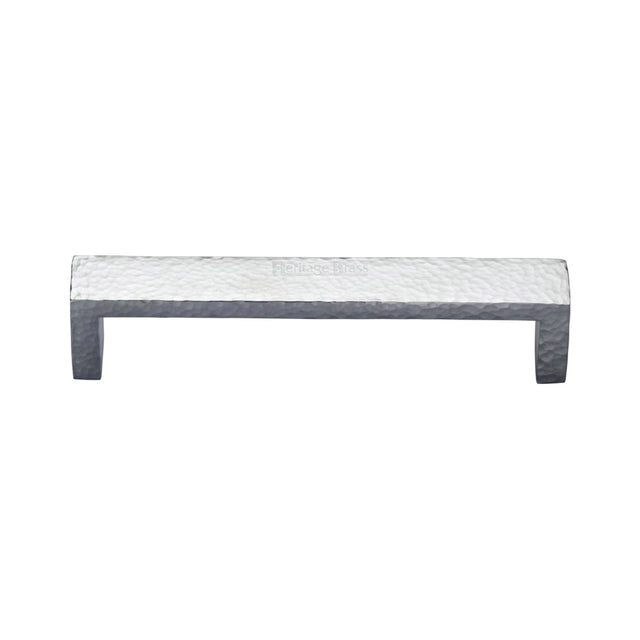 High quality image of the Heritage Brass Cabinet Pull Hammered Wide Metro Design 101mm CTC Satin Chrome Finish
 | Sku. c4525-101-sc | Discounted prices available from Trade Door Handles