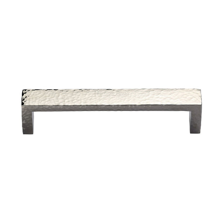 High quality image of the Heritage Brass Cabinet Pull Hammered Wide Metro Design 160mm CTC Polished Nickel Finish
 | Sku. c4525-160-pnf | Discounted prices available from Trade Door Handles