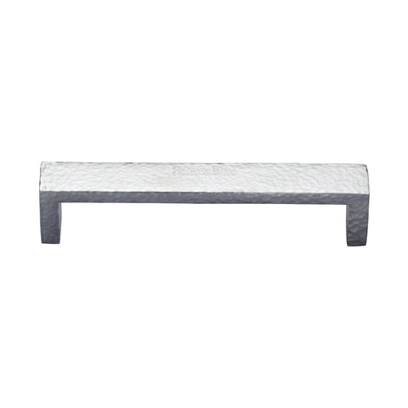 High quality image of the Heritage Brass Cabinet Pull Hammered Wide Metro Design 160mm CTC Satin Chrome Finish
 | Sku. c4525-160-sc | Discounted prices available from Trade Door Handles