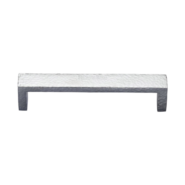 High quality image of the Heritage Brass Cabinet Pull Hammered Wide Metro Design 160mm CTC Satin Chrome Finish
 | Sku. c4525-160-sc | Discounted prices available from Trade Door Handles