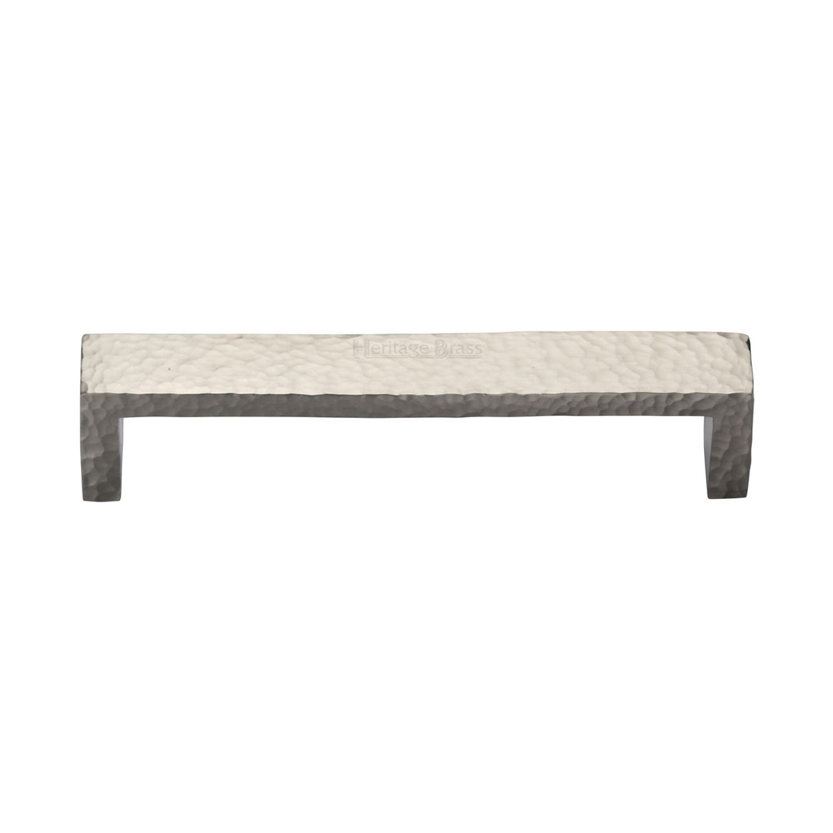 High quality image of the Heritage Brass Cabinet Pull Hammered Wide Metro Design 160mm CTC Satin Nickel Finish
 | Sku. c4525-160-sn | Discounted prices available from Trade Door Handles