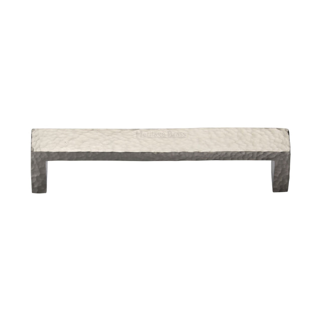 High quality image of the Heritage Brass Cabinet Pull Hammered Wide Metro Design 160mm CTC Satin Nickel Finish
 | Sku. c4525-160-sn | Discounted prices available from Trade Door Handles