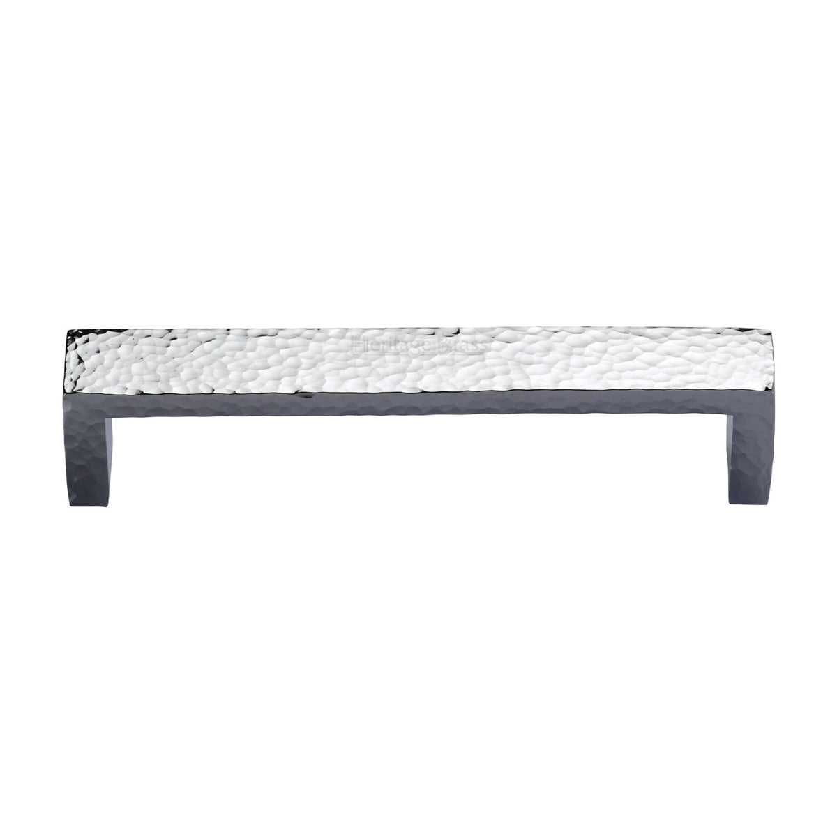 High quality image of the Heritage Brass Cabinet Pull Hammered Wide Metro Design 192mm CTC Polished Chrome Finish
 | Sku. c4525-192-pc | Discounted prices available from Trade Door Handles
