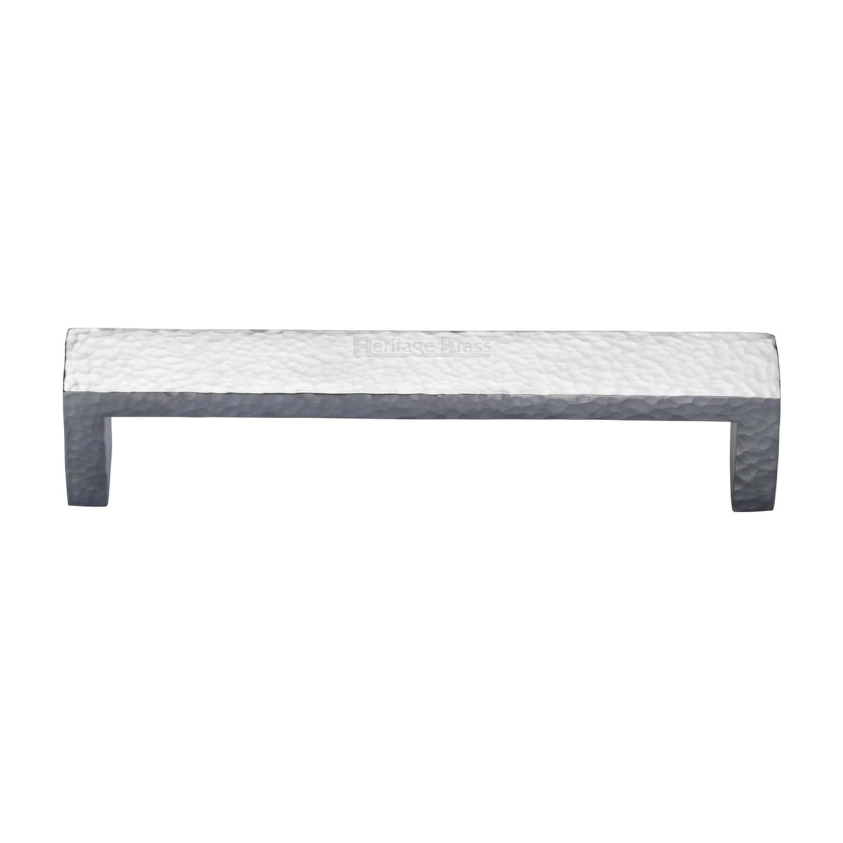 High quality image of the Heritage Brass Cabinet Pull Hammered Wide Metro Design 192mm CTC Satin Chrome Finish
 | Sku. c4525-192-sc | Discounted prices available from Trade Door Handles