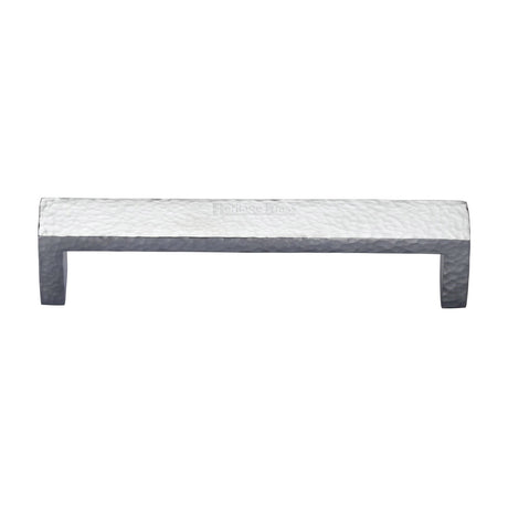 High quality image of the Heritage Brass Cabinet Pull Hammered Wide Metro Design 192mm CTC Satin Chrome Finish
 | Sku. c4525-192-sc | Discounted prices available from Trade Door Handles