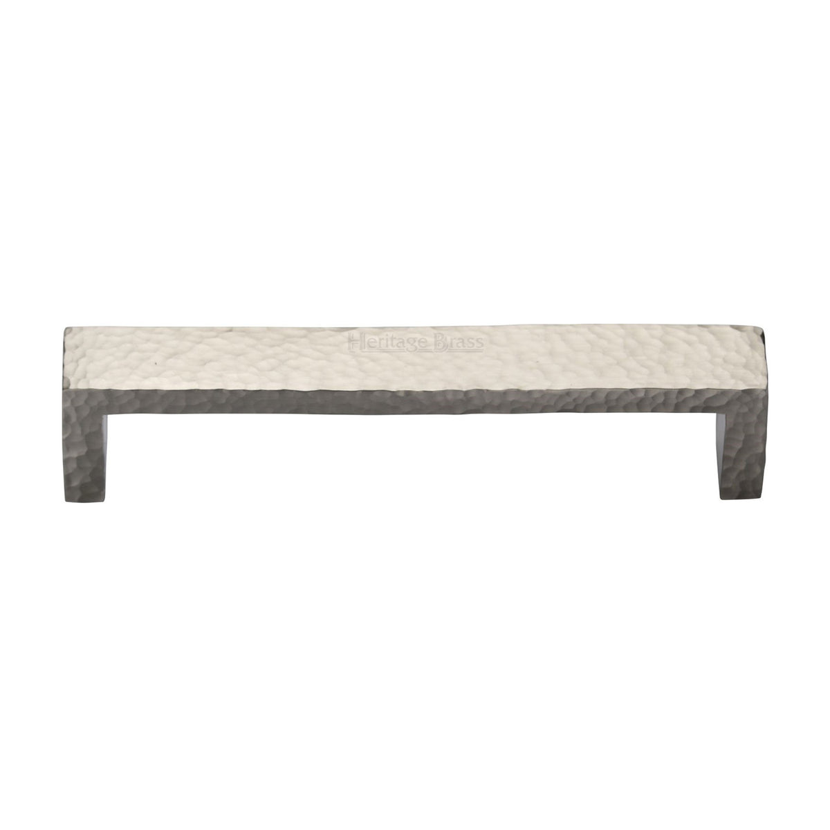 High quality image of the Heritage Brass Cabinet Pull Hammered Wide Metro Design 192mm CTC Satin Nickel Finish
 | Sku. c4525-192-sn | Discounted prices available from Trade Door Handles